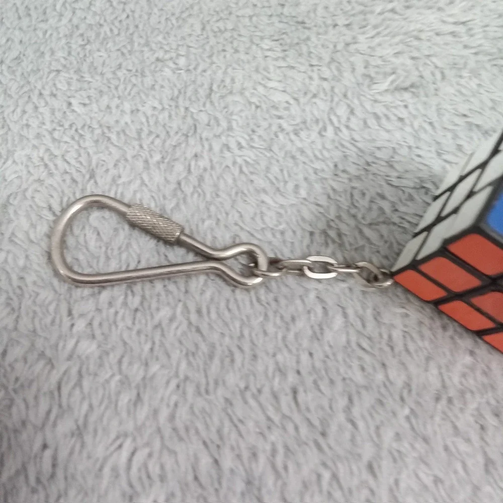 Rubiks Cube‎ Keychain Mini 3x3 Functional Puzzle Toy Retro Bag Charm Multicolor